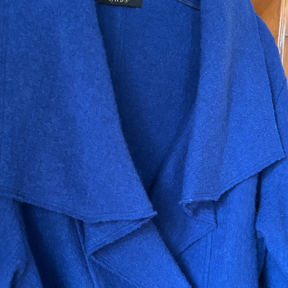 Essentials by ABS boiled wool Royal blue jacket shawl collar sz M - Picture 3 of 5